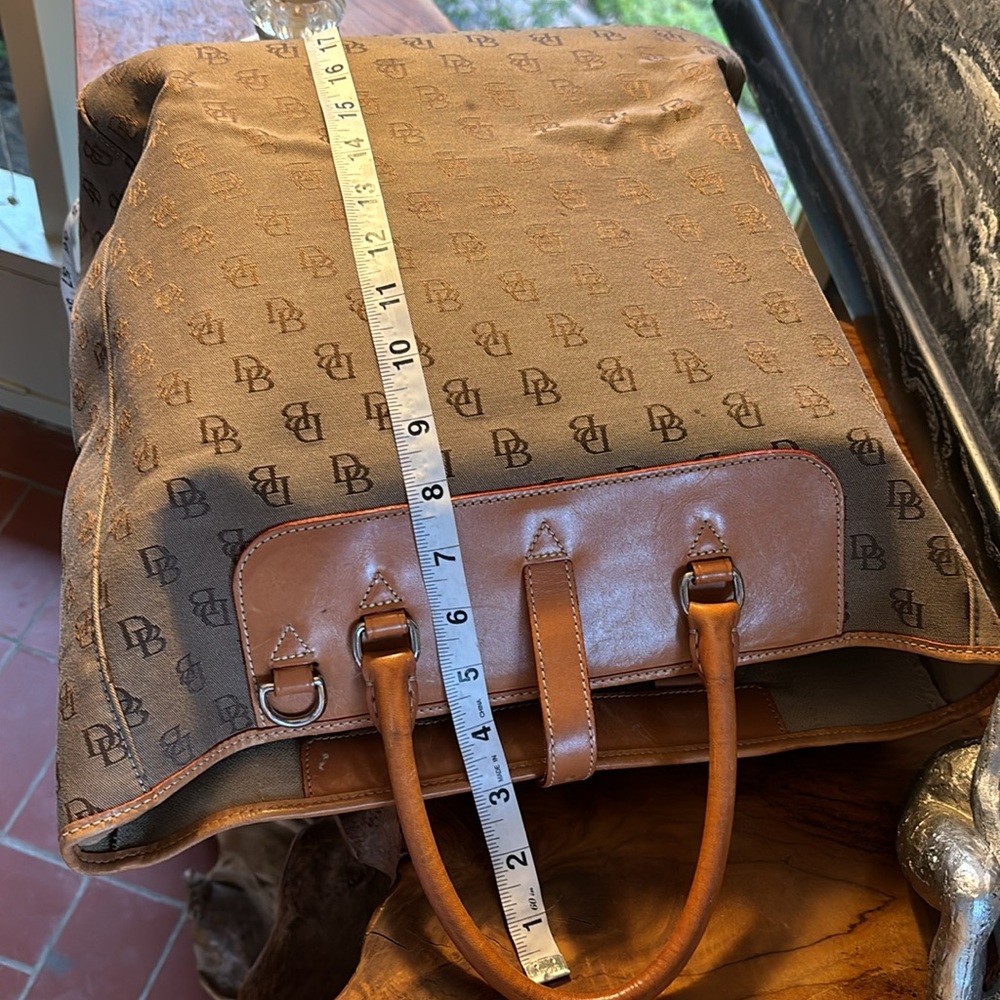 Dooney & Bourke Beige Brown Monogram Large Tote Satchel Bag - Picture 13 of 13